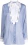 Wales Bonner Blouse verfraaid met studs Blauw - Thumbnail 1