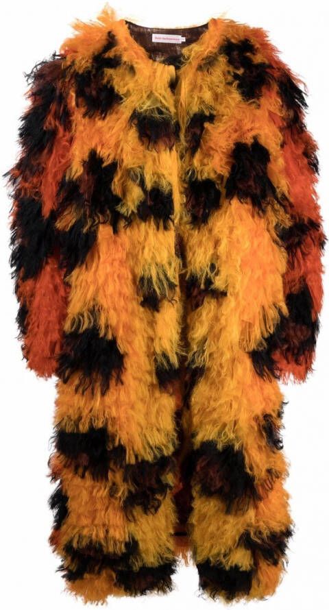 Walter Van Beirendonck Jas van imitatiebont Oranje