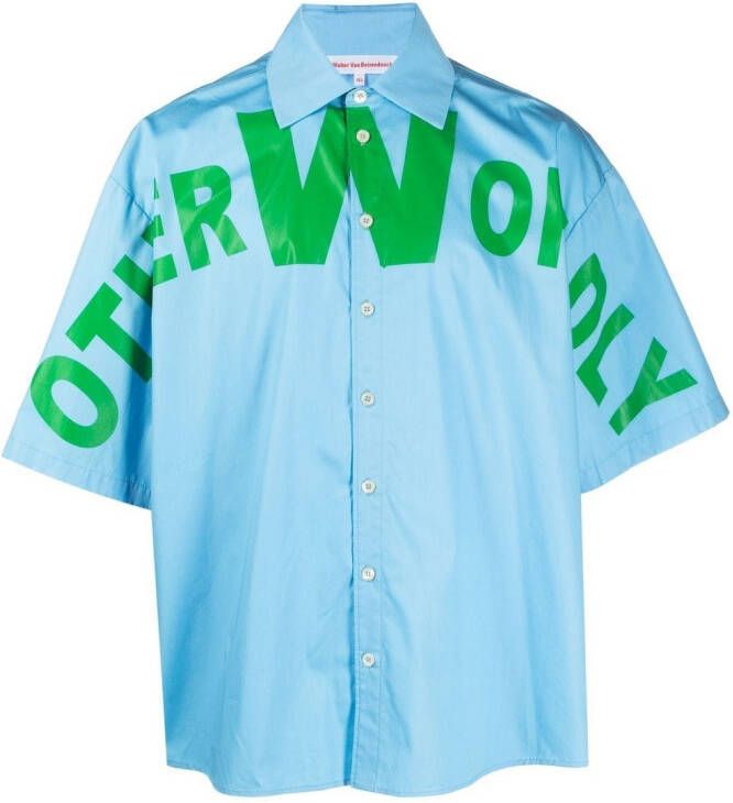 Walter Van Beirendonck Overhemd met korte mouwen Blauw
