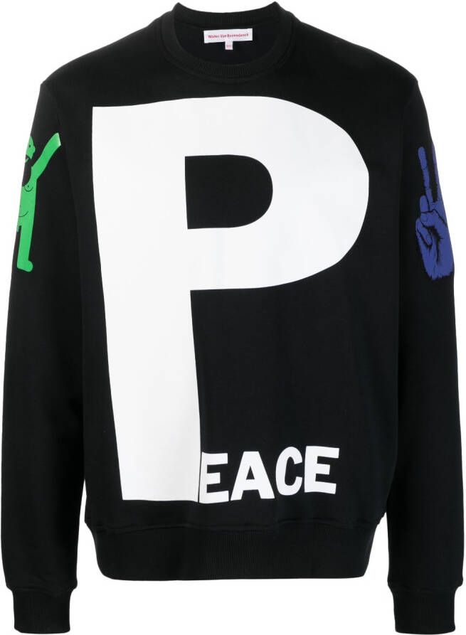 Walter Van Beirendonck Sweater met print Zwart
