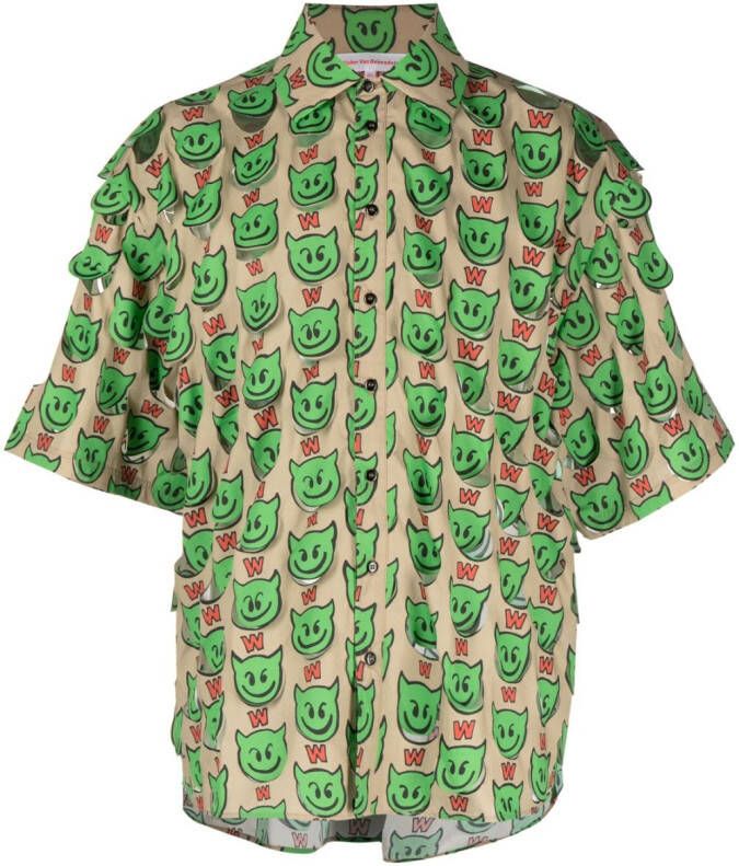 Walter Van Beirendonck T-shirt met print Bruin