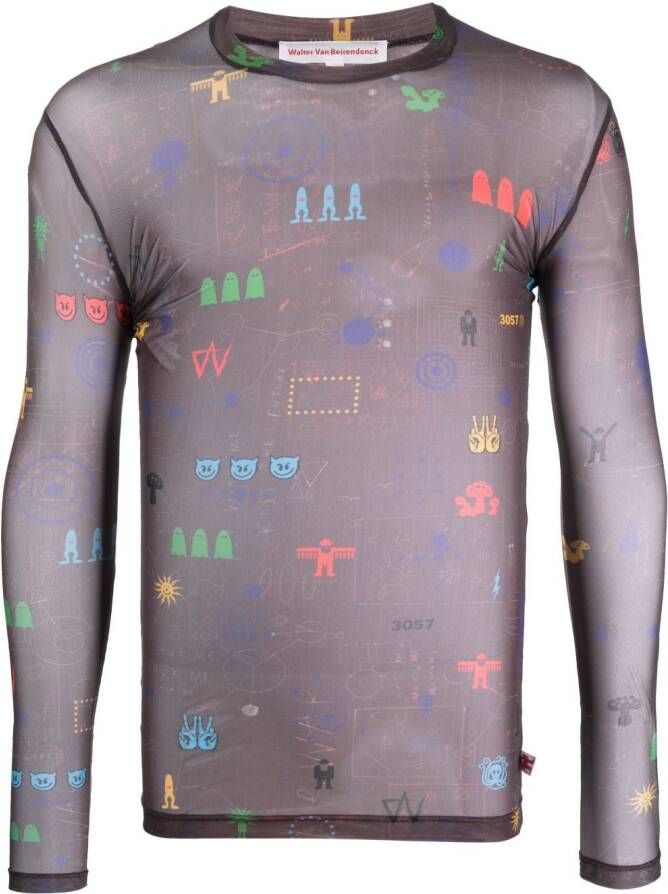 Walter Van Beirendonck T-shirt met print Paars