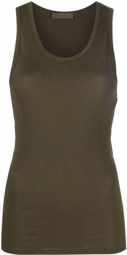 WARDROBE.NYC Ribgebreide tanktop Groen