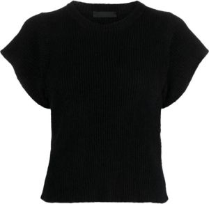 WARDROBE.NYC knitted short-sleeve top Zwart