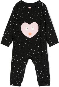 WAUW CAPOW by BANGBANG Big Hearted long-sleeved onesie Zwart