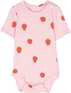 WAUW CAPOW by BANGBANG strawberry-print short-sleeved bodysuit Roze