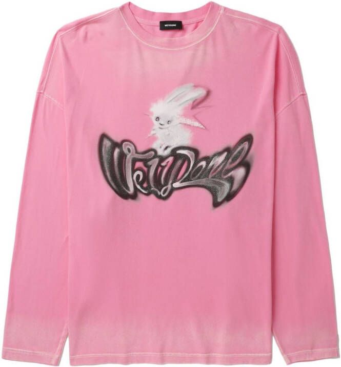 We11done Katoenen sweater Roze