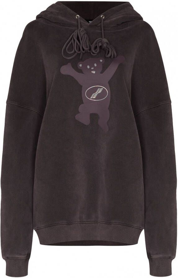 We11done Hoodie met teddybeerprint Paars