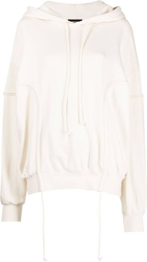 We11done Hoodie met verlaagde schouders Wit