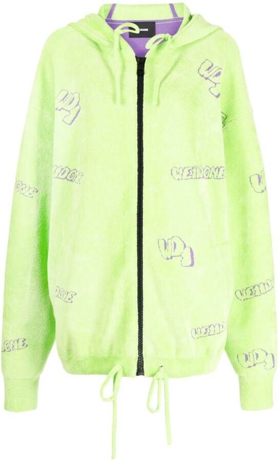 We11done Hoodie van badstof Groen