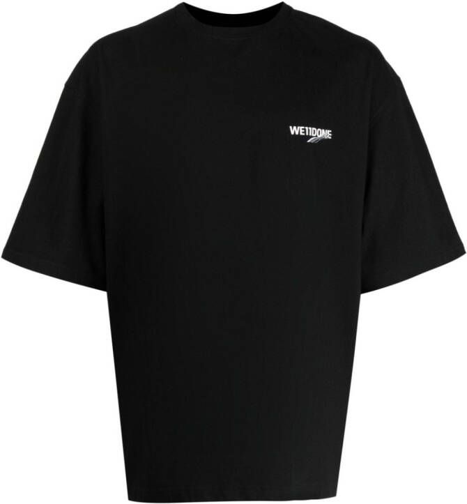 We11done T-shirt met logo Zwart