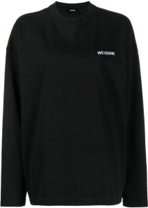 We11done Sweater met geborduurd logo Zwart