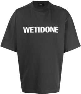 We11done T-shirt met logoprint Grijs