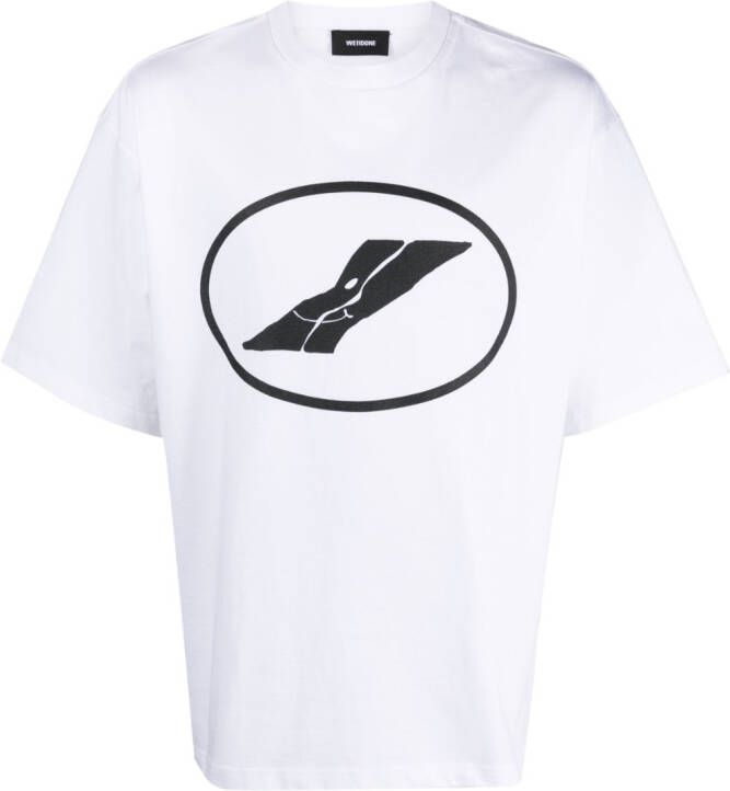 We11done T-shirt met logoprint Wit