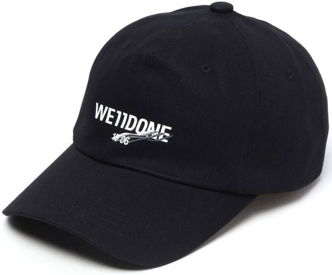 We11done Pet met logoprint Zwart