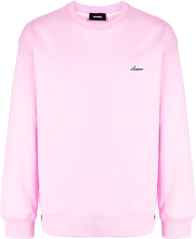We11done Sweater met logopatch Roze