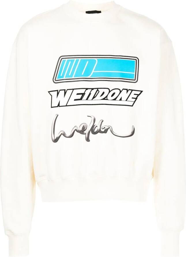 We11done Sweater met logopatch Wit