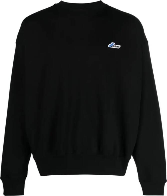 We11done Sweater met logopatch Zwart