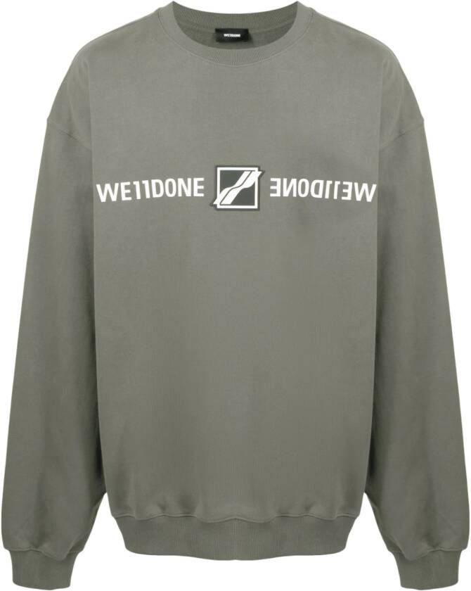 We11done Sweater met logoprint Grijs