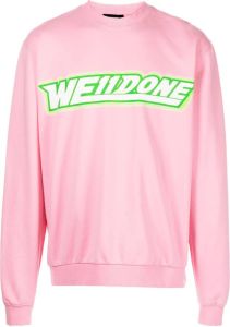 We11done Sweater met logoprint Roze