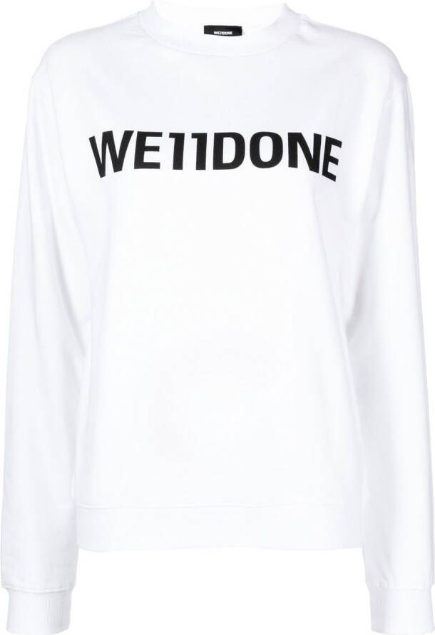 We11done Sweater met logoprint Wit