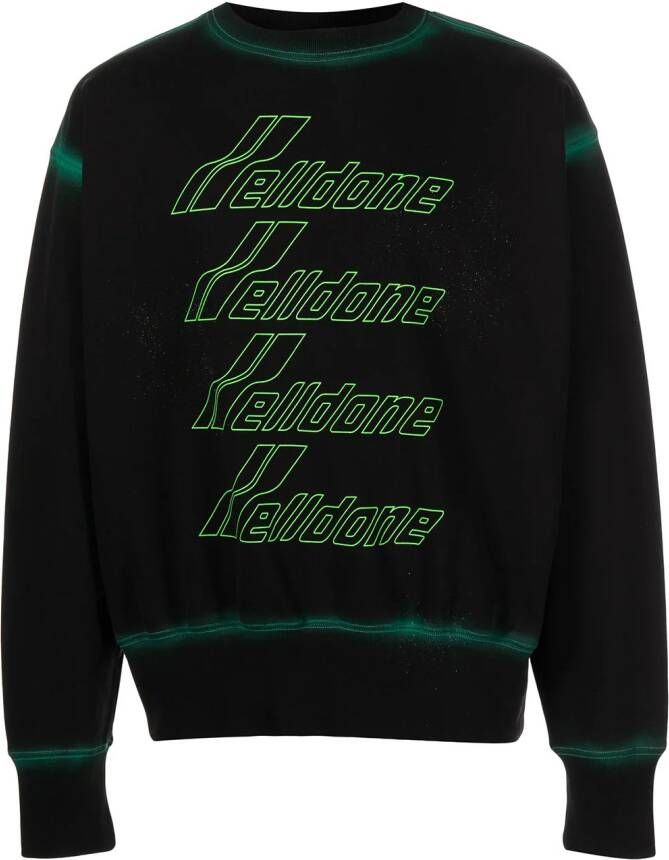 We11done Sweater met logoprint Zwart
