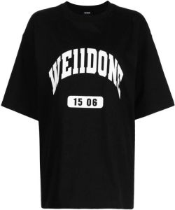 We11done T-shirt met grafische print Zwart