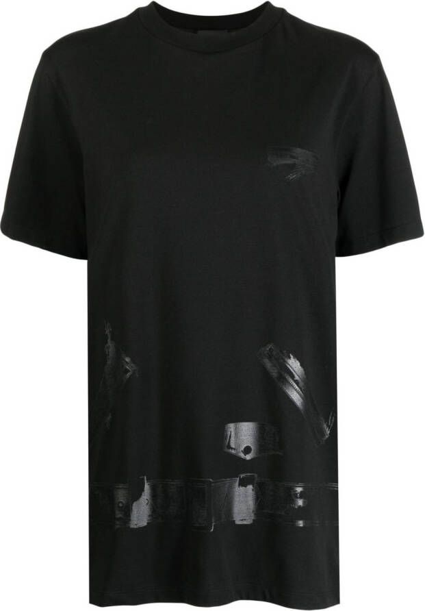 We11done T-shirt met grafische print Zwart