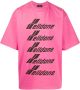 We11done T-shirt met logoprint Roze - Thumbnail 1