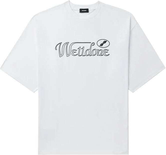 We11done T-shirt met logoprint Wit