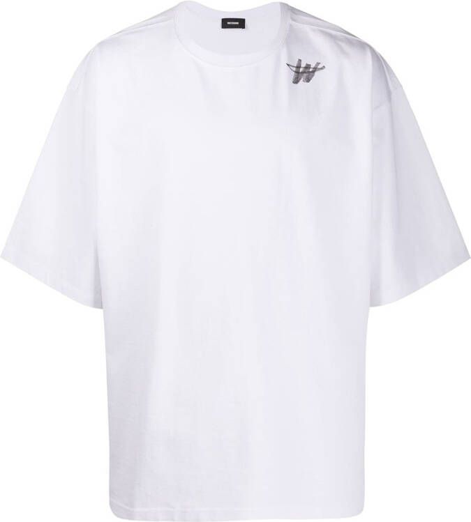 We11done T-shirt met logoprint Wit