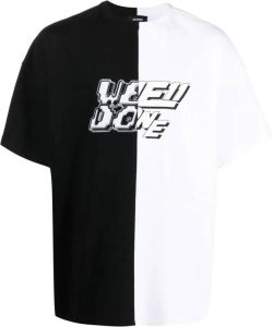 We11done T-shirt met logoprint Zwart