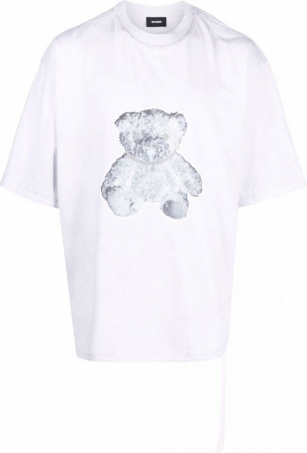 We11done T-shirt met teddybeerprint Grijs