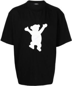 We11done T-shirt met teddybeerprint Zwart