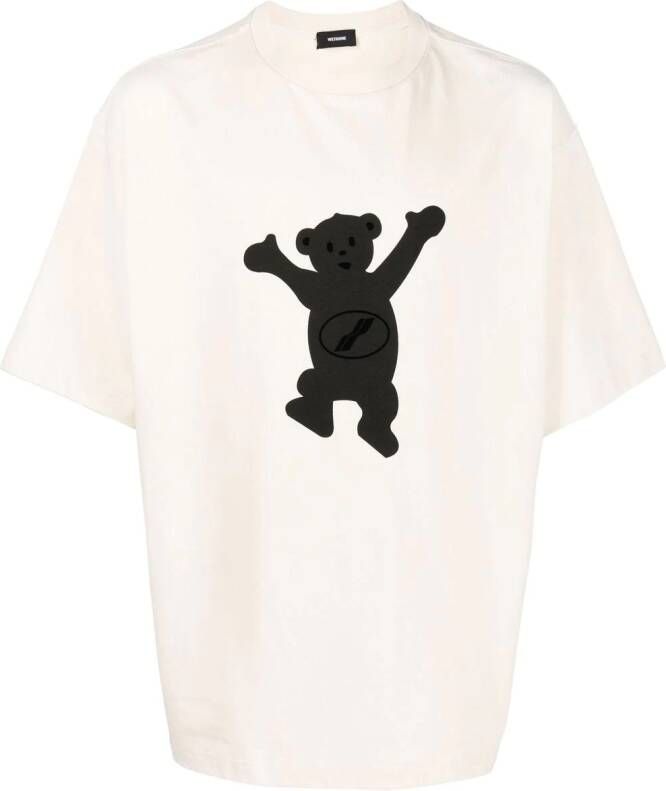 We11done T-shirt met teddybeerprint Beige