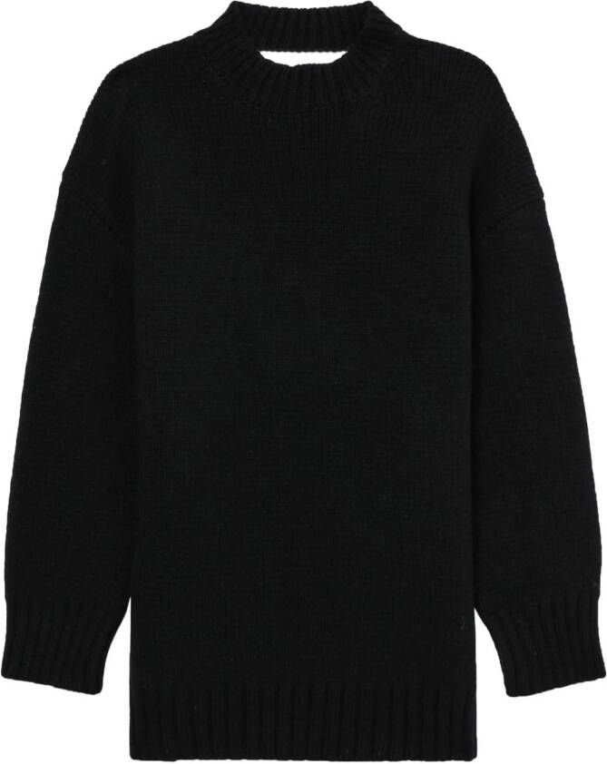 We11done Uitgesneden sweaterjurk Zwart