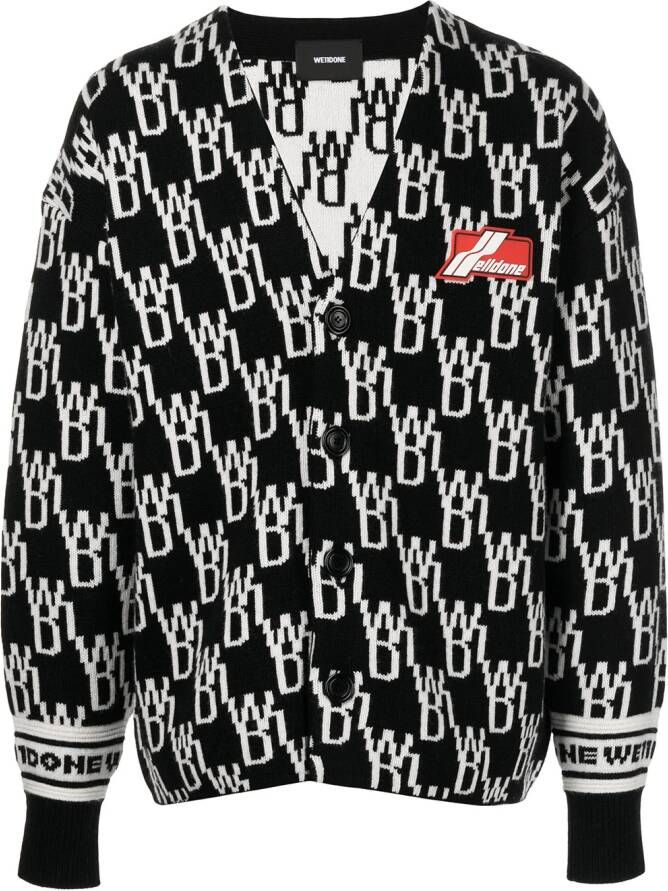We11done Vest met monogram Zwart