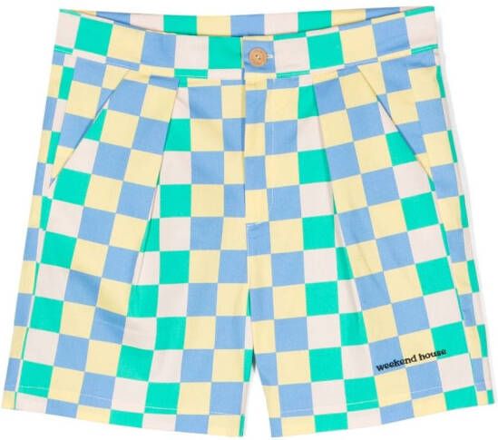 Weekend House Kids. Geruite shorts Blauw