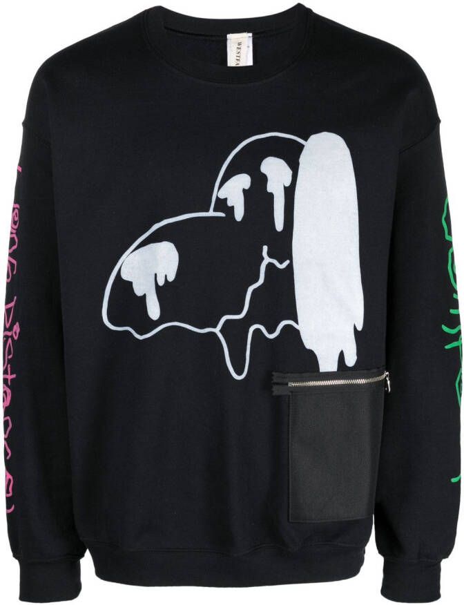 WESTFALL Sweater met print Zwart