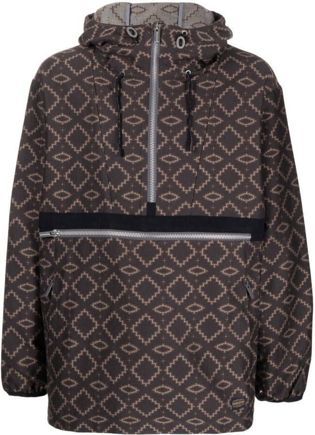 White Mountaineering Jack met geometrisch patroon Bruin