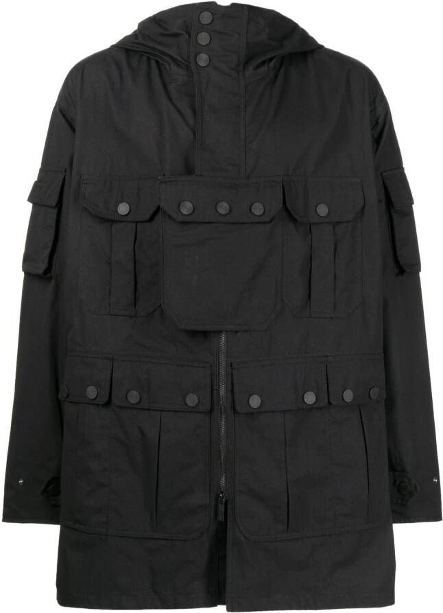 White Mountaineering Jack met capuchon Zwart