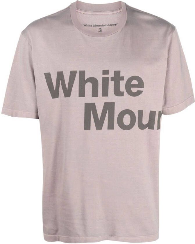 White Mountaineering T-shirt met logoprint Beige