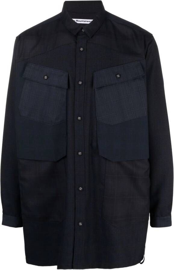 White Mountaineering Oversized shirtjack Blauw