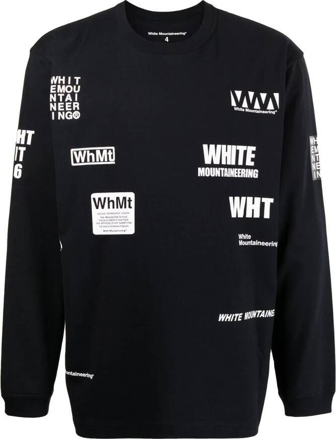 White Mountaineering T-shirt met logoprint Zwart