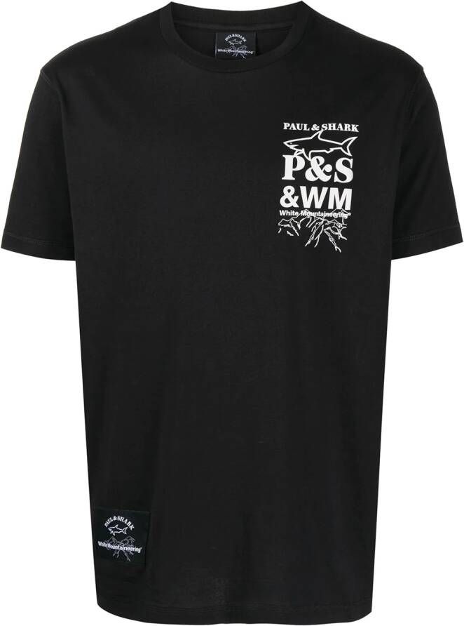 White Mountaineering T-shirt met logoprint Zwart