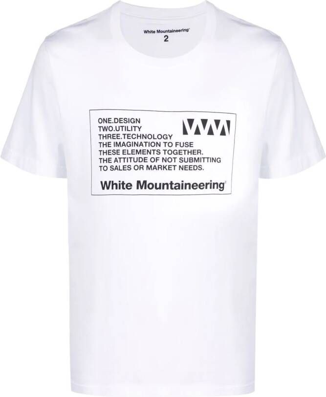 White Mountaineering T-shirt met print Wit
