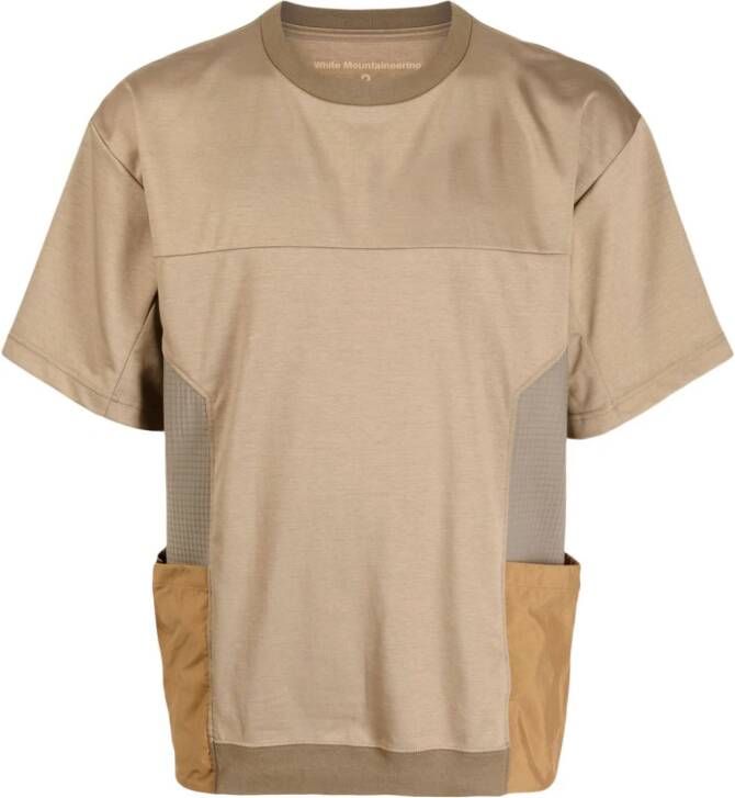 White Mountaineering T-shirt met zijzak Bruin