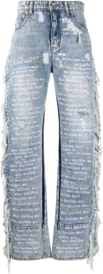 Who Decides War Jeans met print Blauw