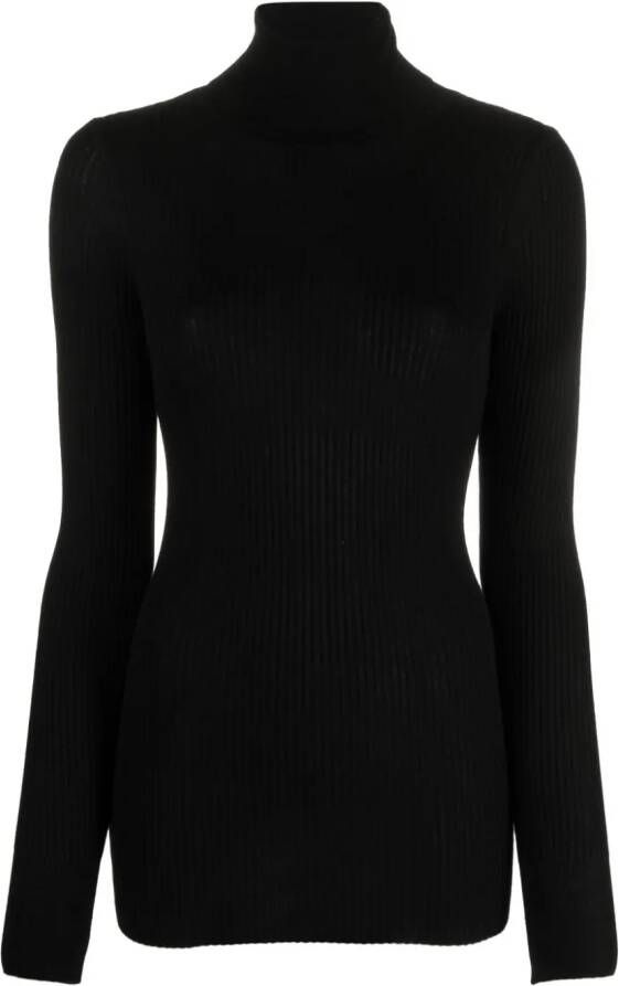 Wild Cashmere Bette ribgebreide trui Zwart
