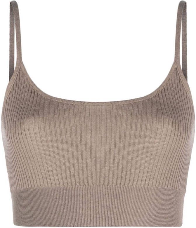 Wild Cashmere Carmen cropped top Bruin